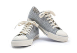 Gray Perforated Leather Sneakers